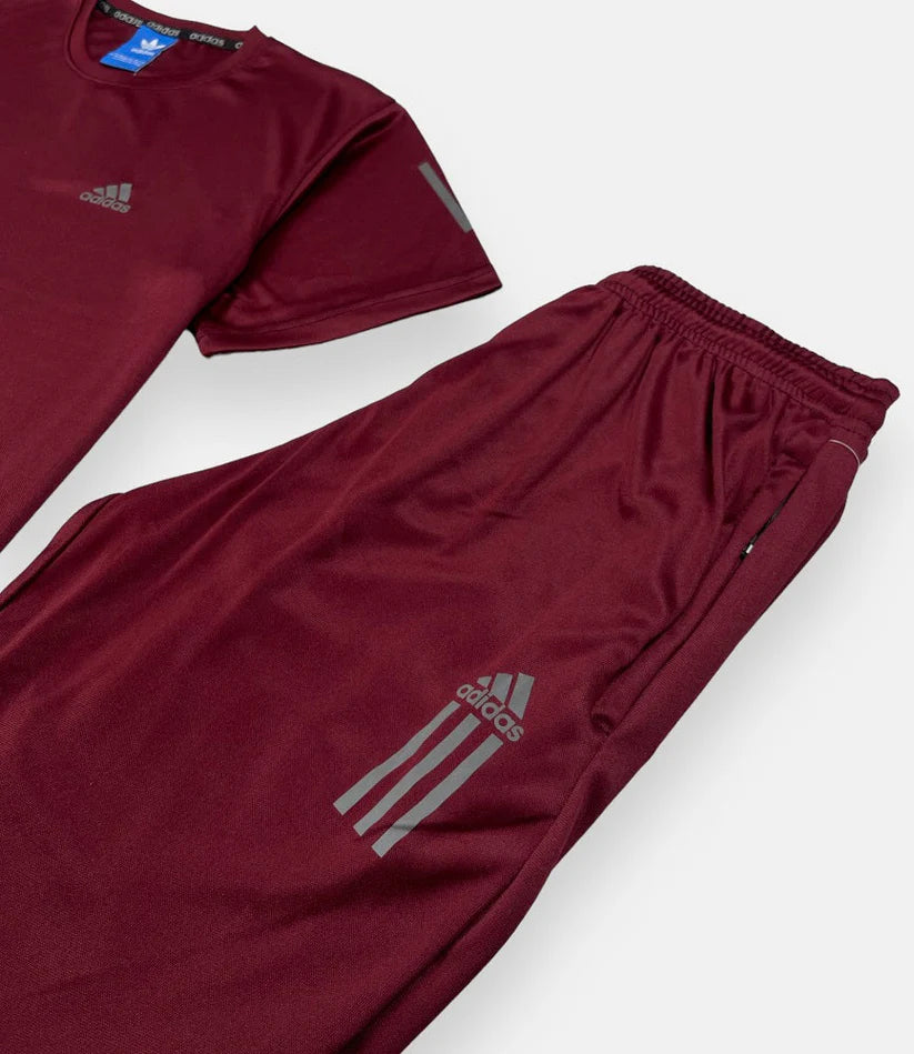 ADIDAS Premium Dri-Fit Tracksuit (Maroon)