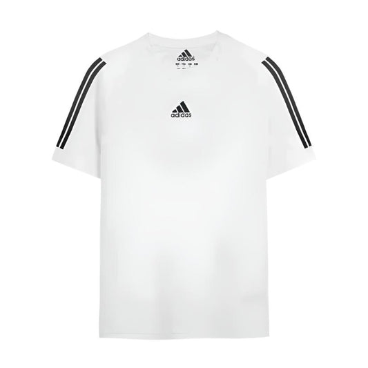 ADIDAS Imported Mesh Shoulder Dri Fit T-Shirt (White)