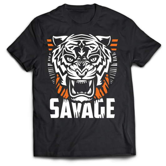 Savage Tiger Round Neck T-Shirt For Man