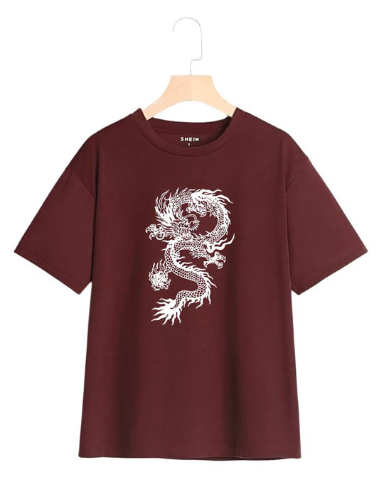 Chinese Dragon Round Neck T Shirt For Man