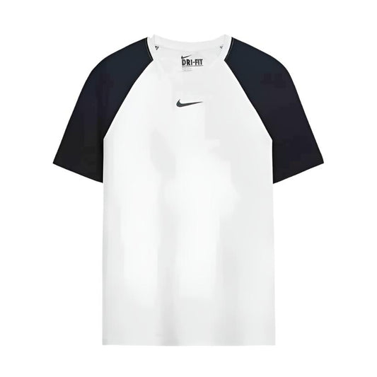 NIKE Imported Mesh Shoulder Dri Fit T-Shirt (White & Black)