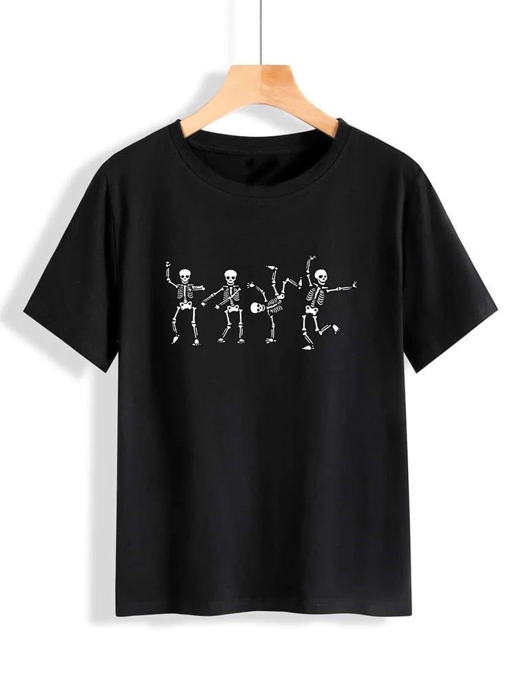 Skeleton Round Neck T Shirt For Men