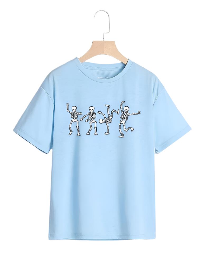 Skeleton Round Neck T Shirt For Men